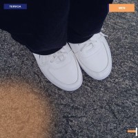 White Leather Low-Top Sneakers