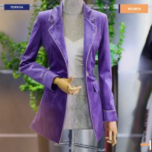 Purple Long Relaxed Trench Jacket Purple Long Relaxed Trench Jacket