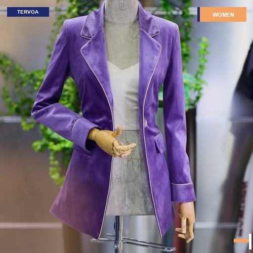 Purple Long Relaxed Trench Jacket